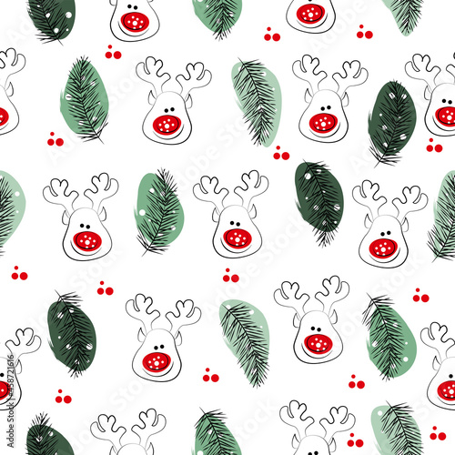 fun pattern with santa claus and reindeer 