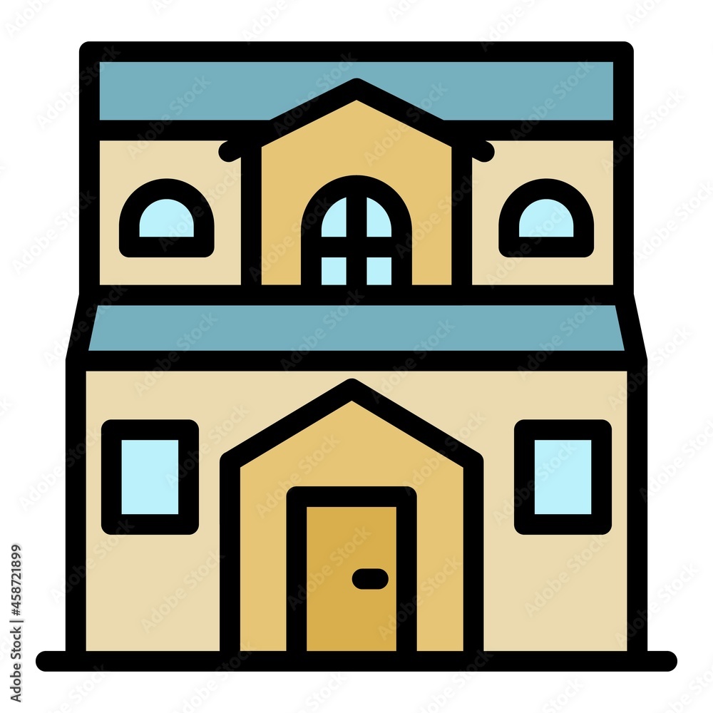 Country House icon. Outline country House vector icon color flat isolated Country House icon. Outline country House vector icon color flat isolated