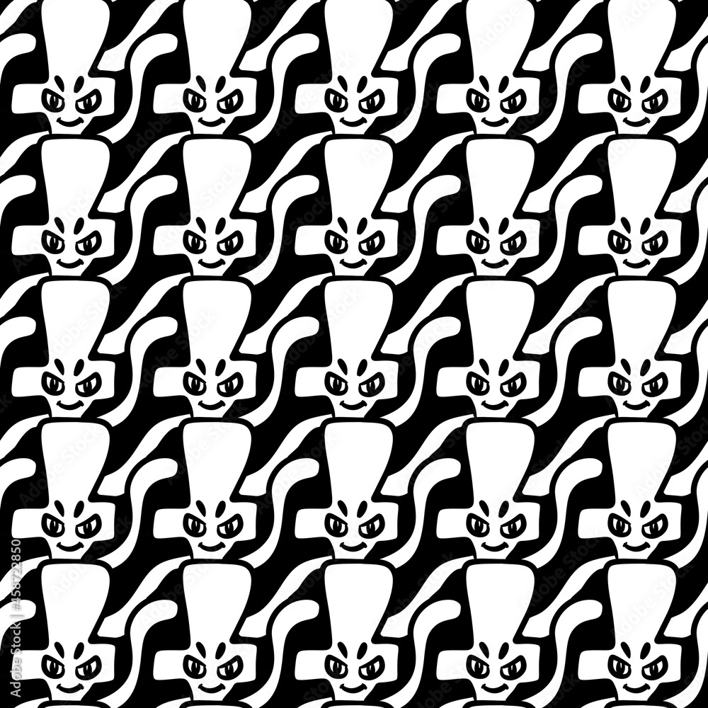 Obraz premium seamless pattern of cute monster cartoon