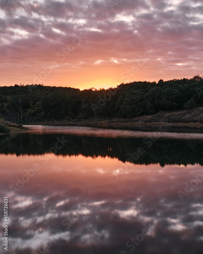 sunset reflection on the lake