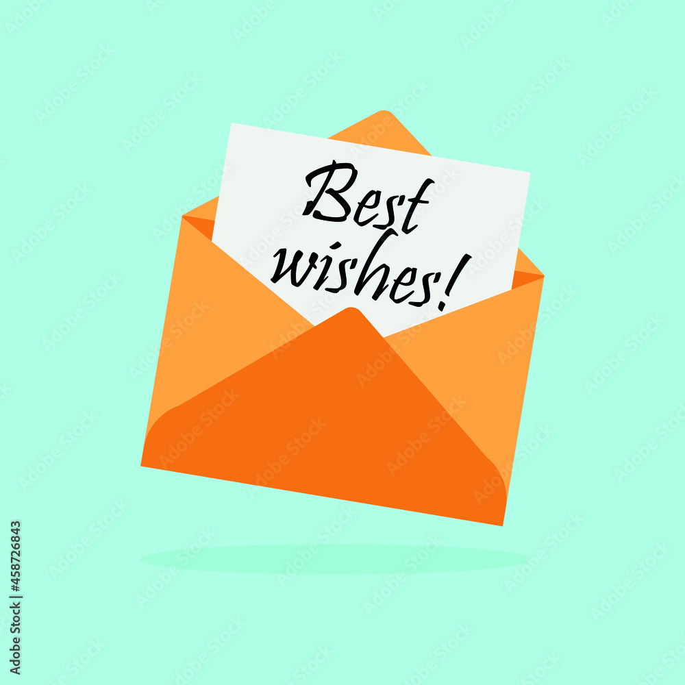 'Best Wishes' Written Inside An Envelope Letter 'Best Wishes' Written Inside An Envelope Letter