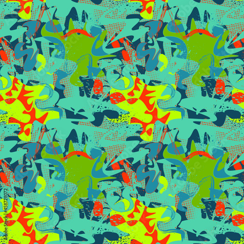 Abstract seamless urban pattern with wave shapes