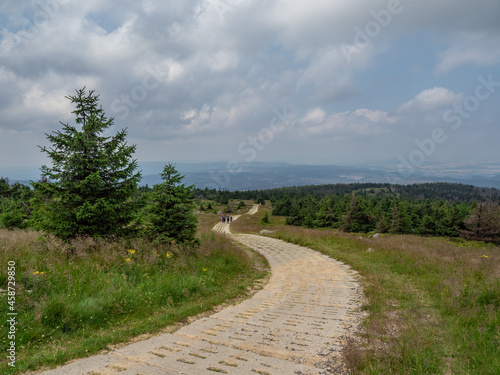 stone road to mountain Brocken in Harz, Germany