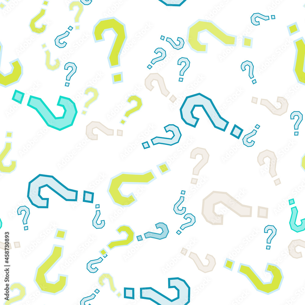 Quiz seamless pattern. Question marks, doubt, faq Quiz seamless pattern. Question marks, doubt, faq