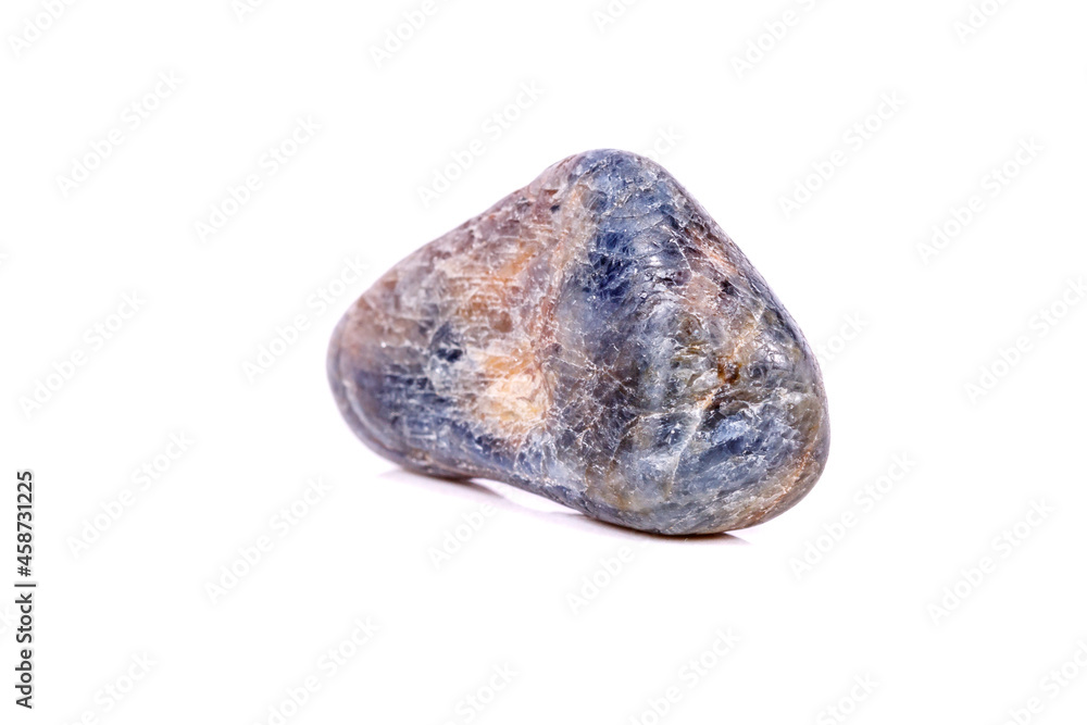 Macro mineral stone sapphire on white background Macro mineral stone sapphire on white background