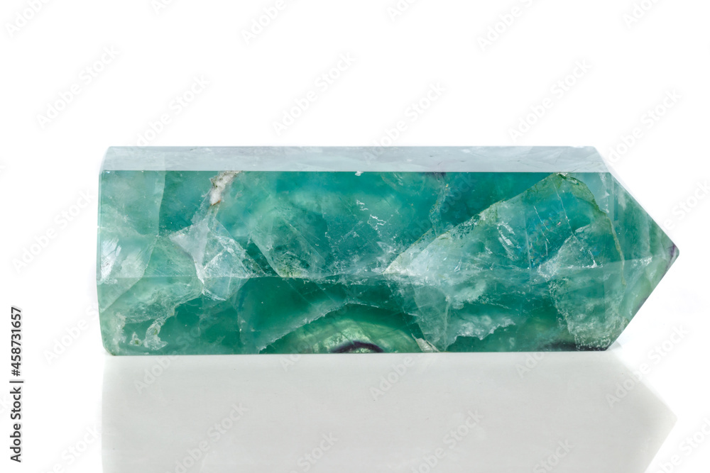 Macro mineral stone Fluorite crystal on a black background Macro mineral stone Fluorite crystal on a black background