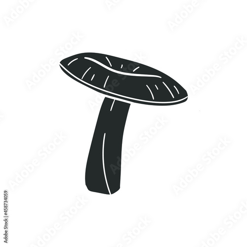 Autumn Mushroom Icon Silhouette Illustration. Fungus Food Vector Graphic Pictogram Symbol Clip Art. Doodle Sketch Black Sign.