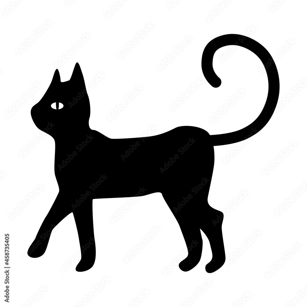 silhouette of a cat on a white background
