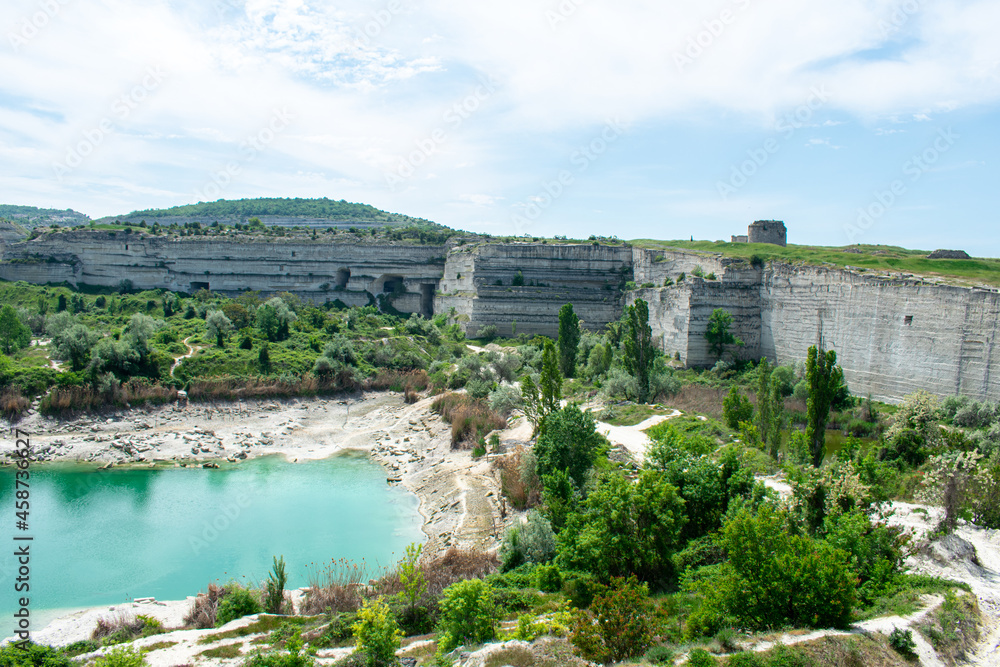 Quarry with turquoise water. Crimea