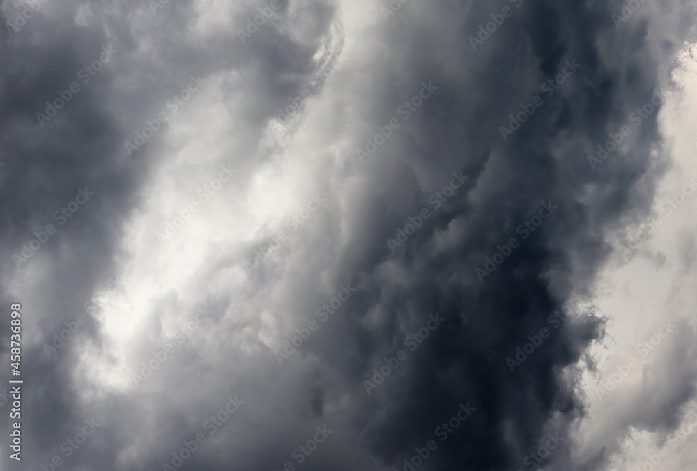 Fototapeta premium Nature sky background with danger black clouds