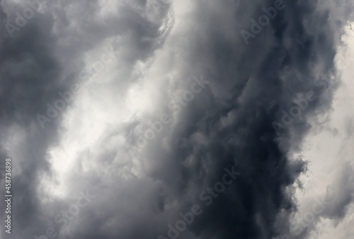 Nature sky background with danger black clouds