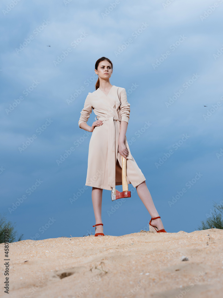 beautiful woman walk along the beach sand tropics model Travel beautiful woman walk along the beach sand tropics model Travel