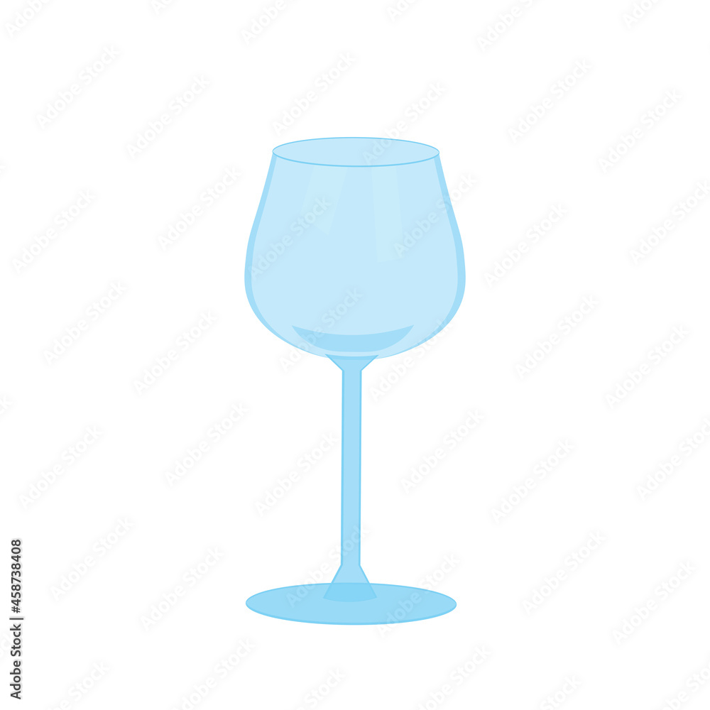 Vector cartoon empty wine glass icon isolated on white background Vector cartoon empty wine glass icon isolated on white background