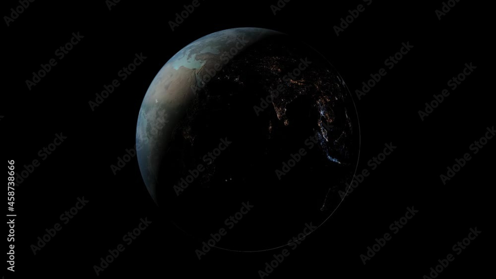 Planet Earth Rotating in Space Slow Motion on Black Background 4k footage Planet Earth Rotating in Space Slow Motion on Black Background 4k footage
