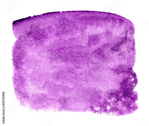 Violet watercolor shape isolated on white background. Watercolor abstract clip art