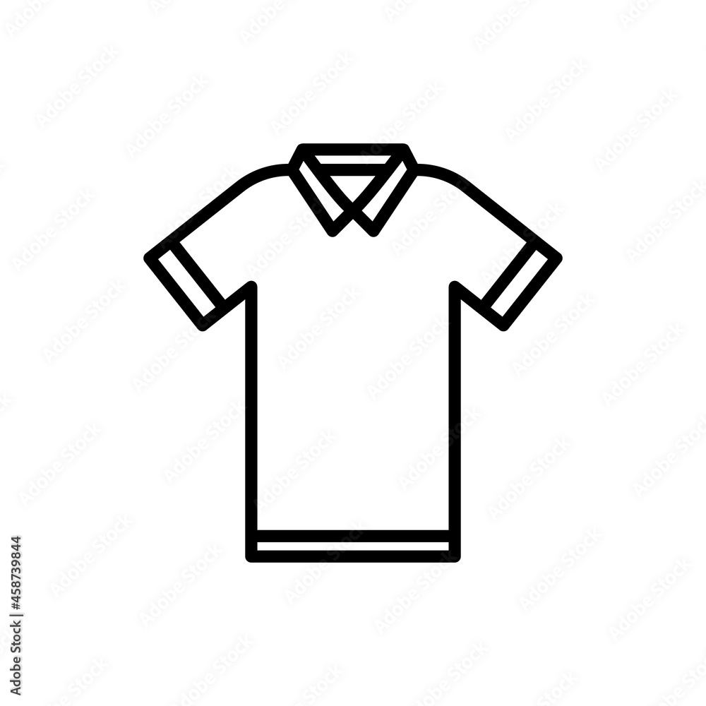 Polo t-shirt with collar thin line icon. Modern vector illustration of summer clothing. Polo t-shirt with collar thin line icon. Modern vector illustration of summer clothing.