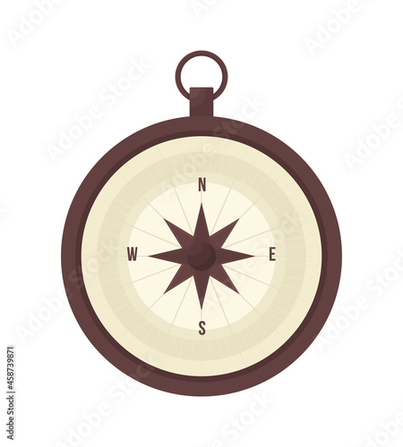 Simple compass semi flat color vector object