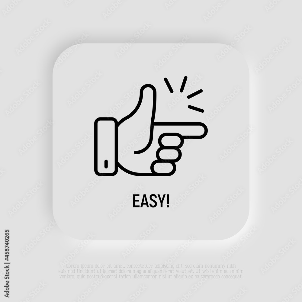Easy symbol, snap gingers. Thin line icon. Modern vector illustation. Easy symbol, snap gingers. Thin line icon. Modern vector illustation.