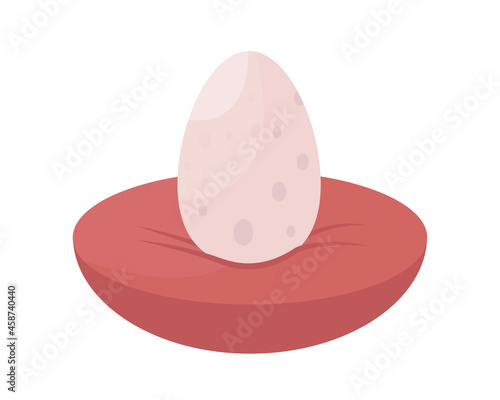 Egg on soft cushion semi flat color vector object