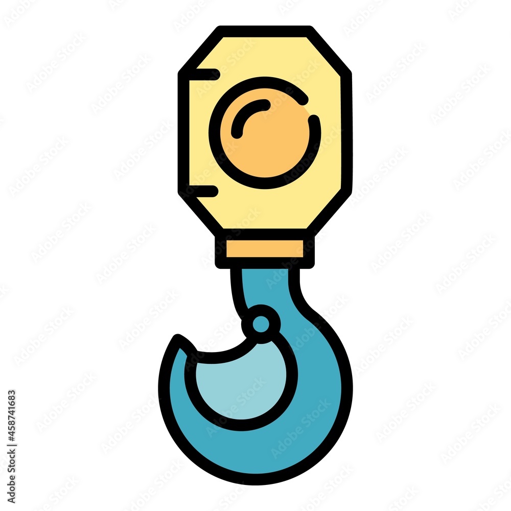 Modern hook crane icon. Outline modern hook crane vector icon color flat isolated Modern hook crane icon. Outline modern hook crane vector icon color flat isolated