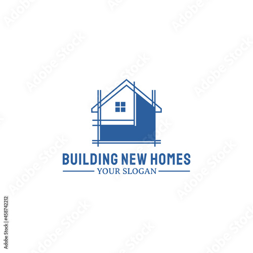 build a new house logo design vector, remodeling and repair.