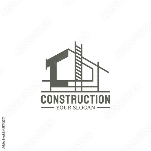 build a new house logo design vector, remodeling and repair.