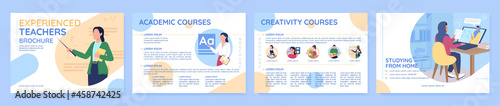 Online learning course flat vector brochure template