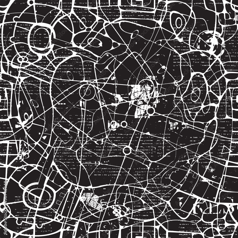 Seamless Pattern In The Form Of An Abstract Black And White City Map Vector Background With A Schematic Roads Plan On A Newspaper Backdrop Decorative Urban Texture Wallpaper Wrapping Paper Fabric Stock Seamless Pattern In The Form Of An Abstract Black And White City Map Vector Background With A Schematic Roads Plan On A Newspaper Backdrop Decorative Urban Texture Wallpaper Wrapping Paper Fabric Stock