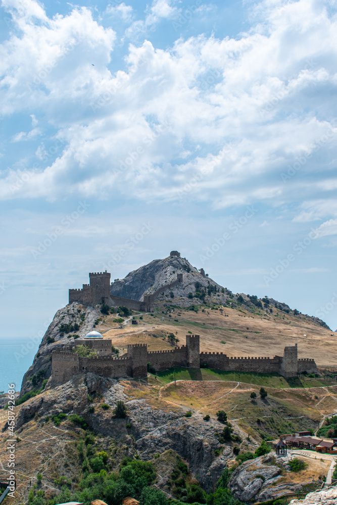 View of the mountains and the fortress. Crimea