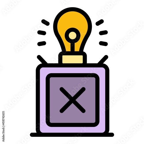 Quest lamp icon. Outline quest lamp vector icon color flat isolated