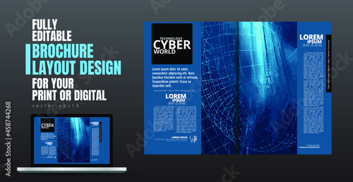 Corporate booklet or presentation templates with technology concept
