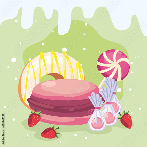 macaroon with candies