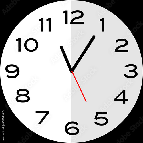 5 minutes past 11 o'clock analog clock icon