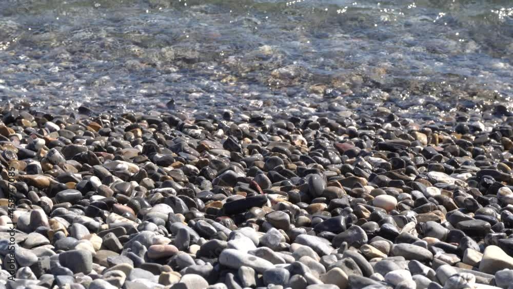 The waves go smoothly on the seashore where you can see a lot of rocks on a continual loop. A pleasant scene for meditation. The waves go smoothly on the seashore where you can see a lot of rocks on a continual loop. A pleasant scene for meditation.