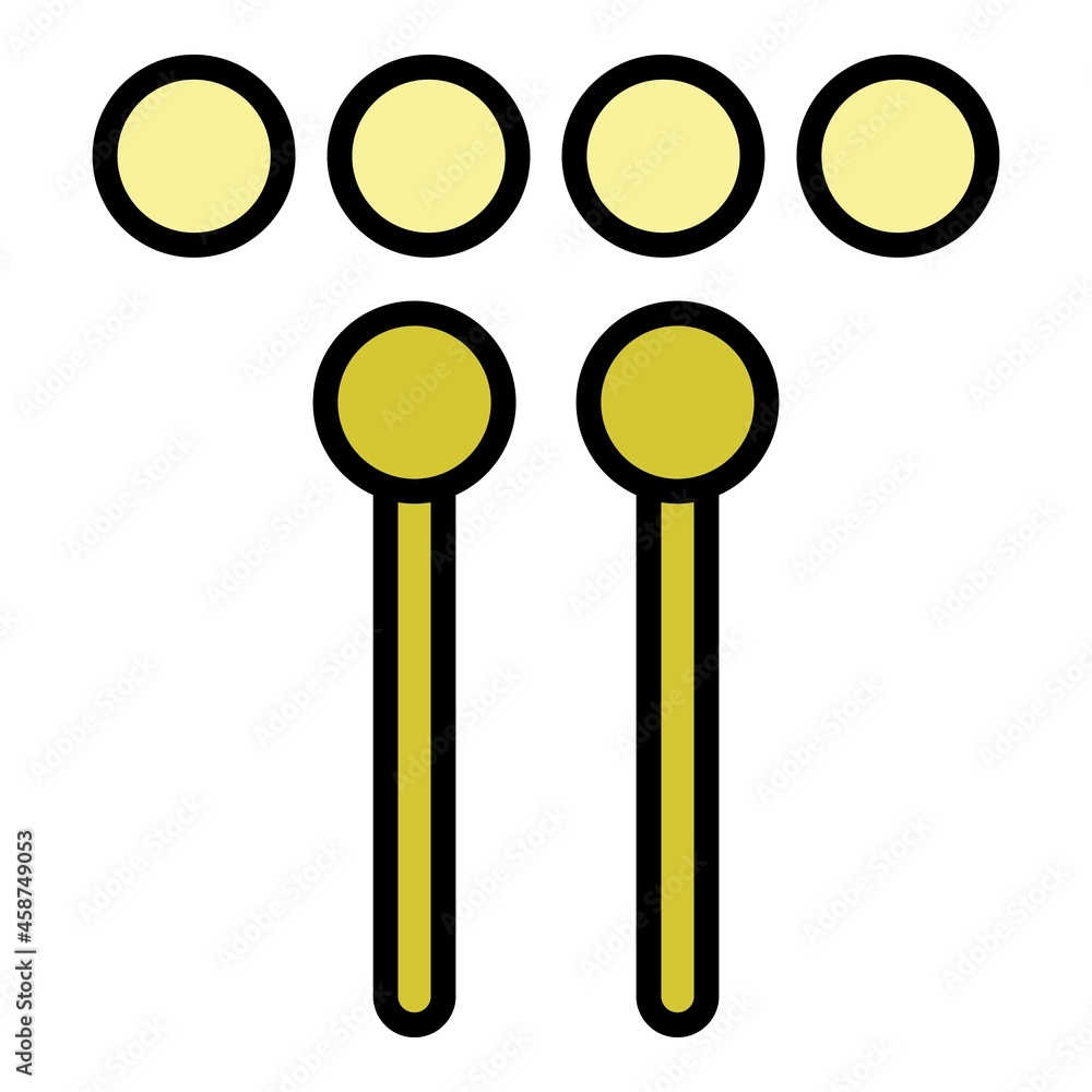 Drums sticks icon. Outline drums sticks vector icon color flat isolated Drums sticks icon. Outline drums sticks vector icon color flat isolated