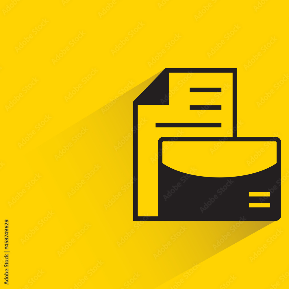 mail with shadow on yellow background mail with shadow on yellow background