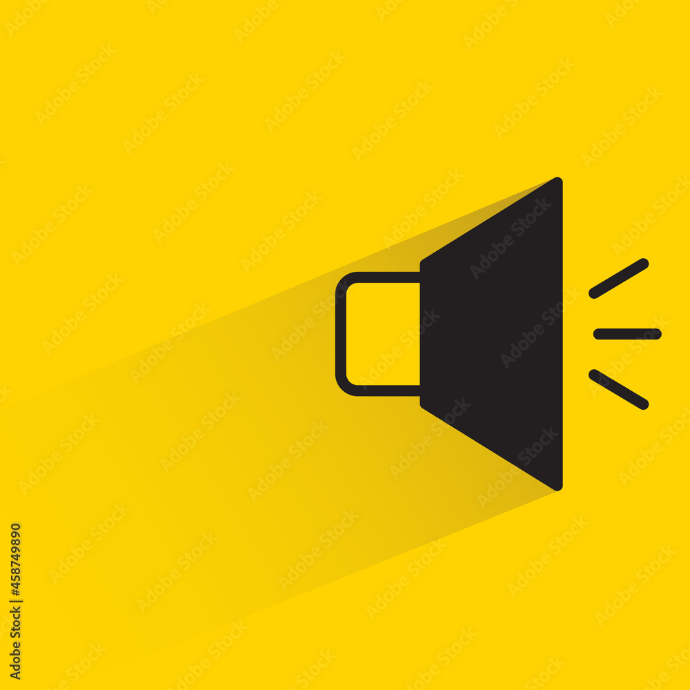 speaker icon with shadow on yellow background speaker icon with shadow on yellow background