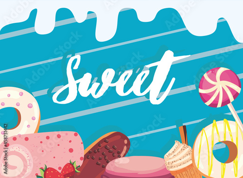 Sweet food icon group