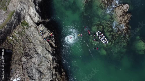 Coasteering Cornwall North Coast Newquay Aerial UK Birds-Eye-View Stag Do