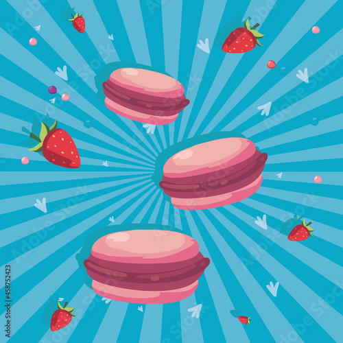 macaroons and strawberries
