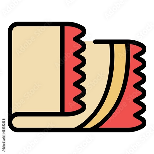 Hand towel icon. Outline hand towel vector icon color flat isolated