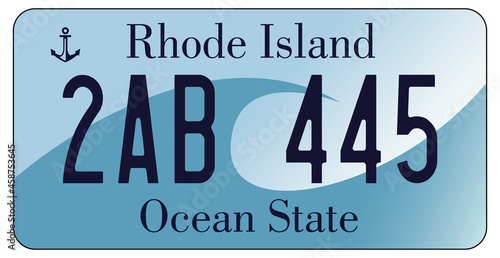 Obraz na płótnie vehicle licence plates marking in Rhode Island in United States of America w salonie