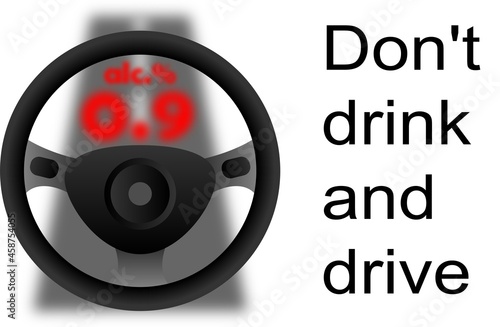 Don't drink and drive. Blur vision alcohol consuming. Flat vector illustration.