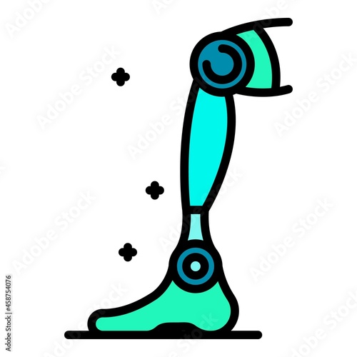 Mechanical leg icon. Outline mechanical leg vector icon color flat isolated