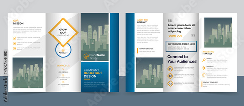Creative corporate modern business trifold brochure template, trifold layout, letter, a4 size brochure template 