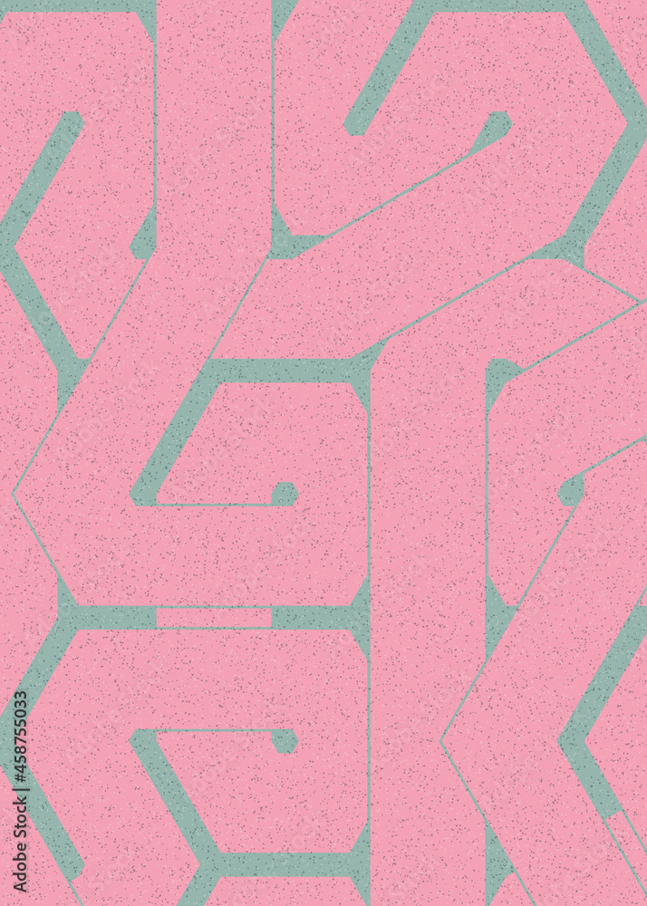 Fototapeta premium Colour Hexagon Tile Connection art background design illustration