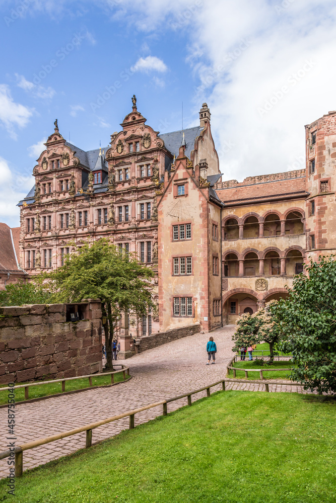 Heidelberg, Germany. Medieval buildings in the Castle courtyard