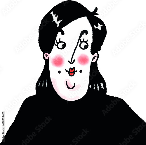 vector illustration caricature of middle aged woman with rolled eyes isolated 