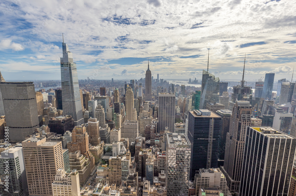 New York City Manhattan midtown buildings skyline in September 2021
