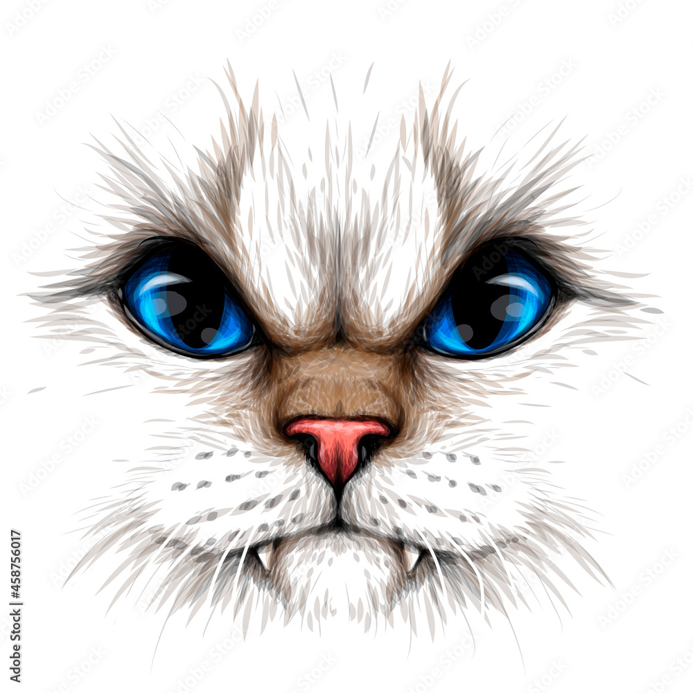 Angry Cat Drawing Stock Illustration - Download Image Now